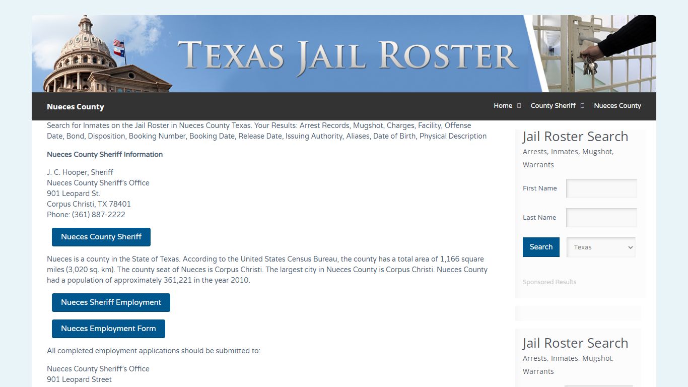 Nueces County | Jail Roster Search